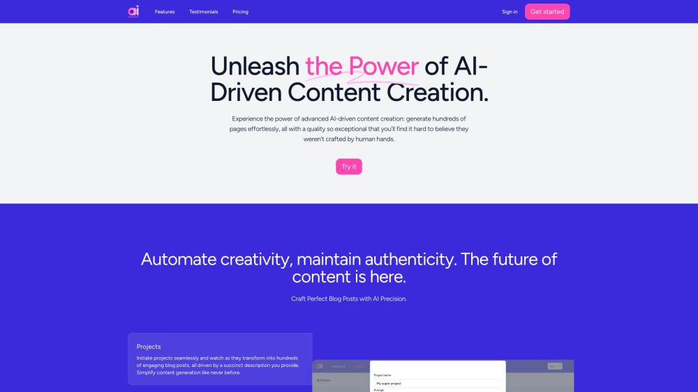 Airticle Flow website screenshot