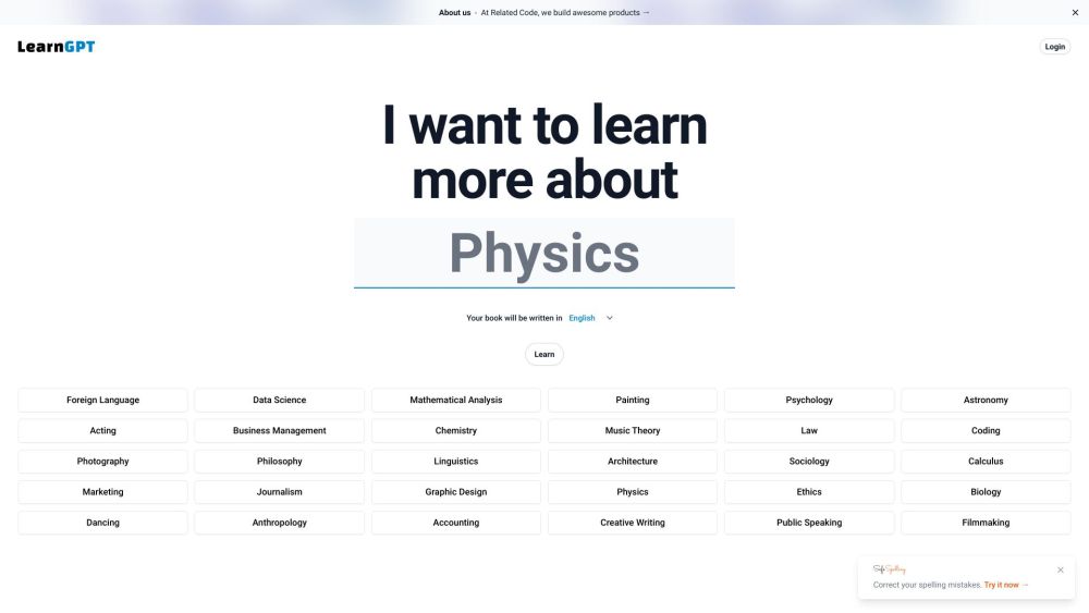 L website screenshot