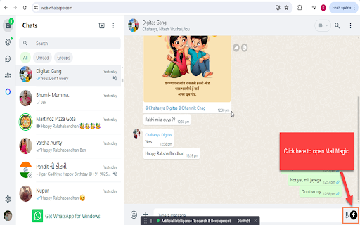 Chatgpt Ai For Whatsapp Messages By Mailmagic website screenshot