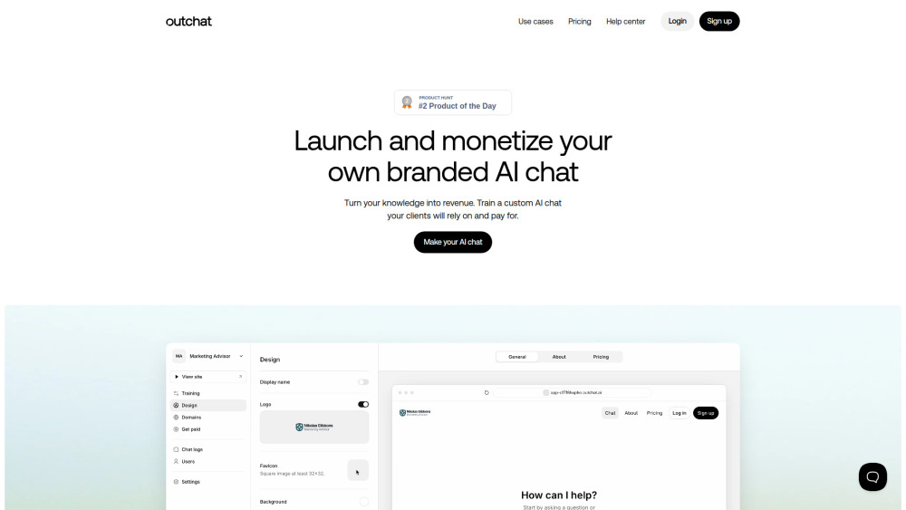 Outchat website screenshot