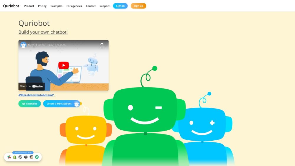 Quriobot website screenshot