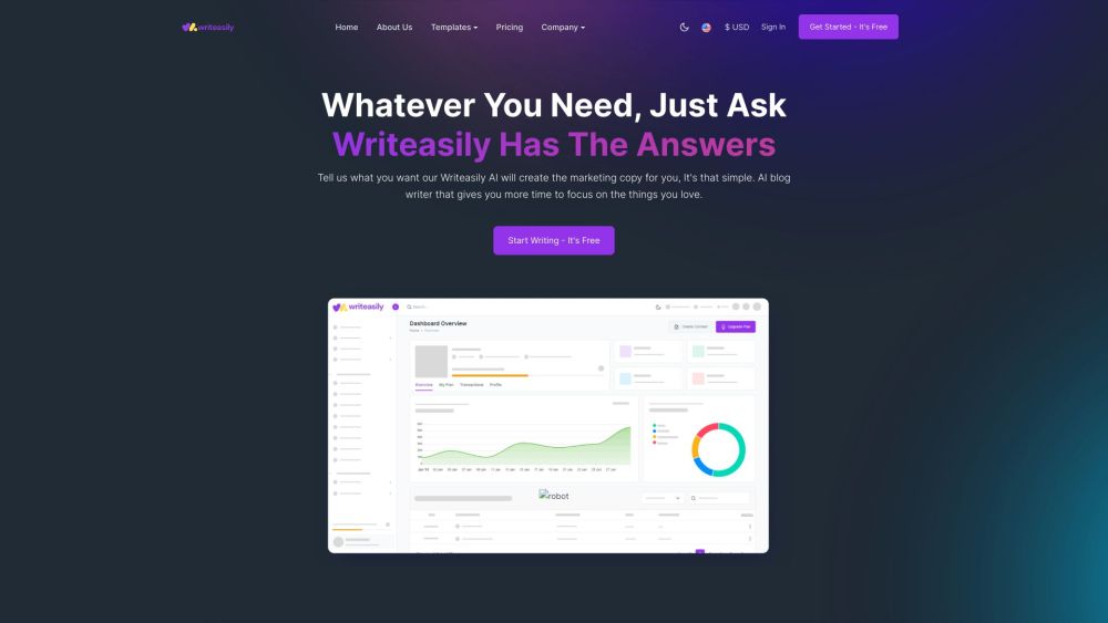 W website screenshot