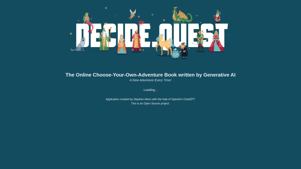 Decide Quest website screenshot