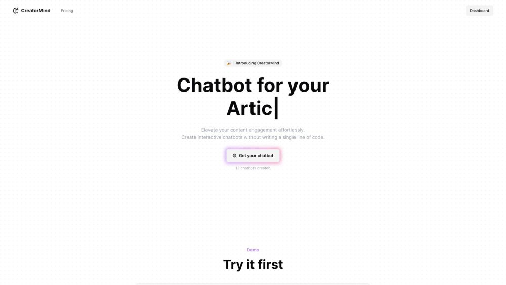 Creator Mind website screenshot
