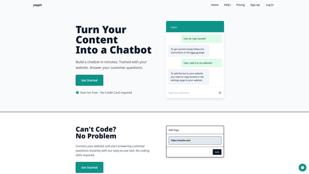 Yappir website screenshot