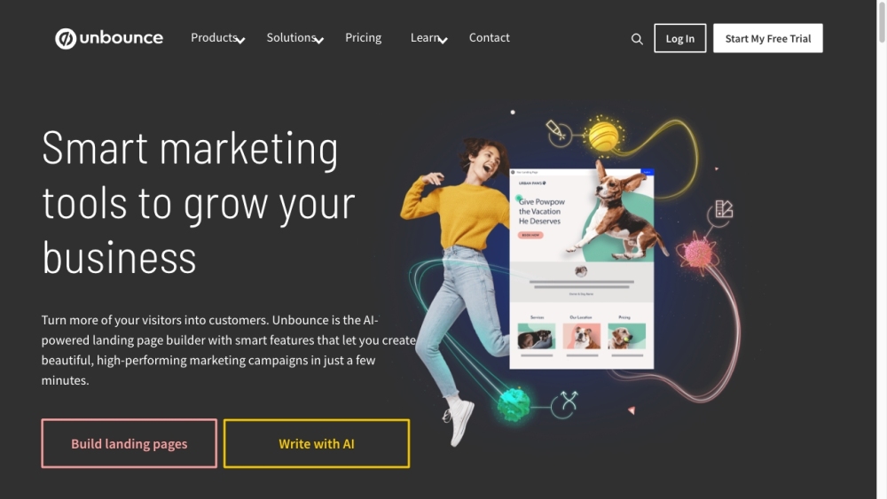 Unbounce website screenshot