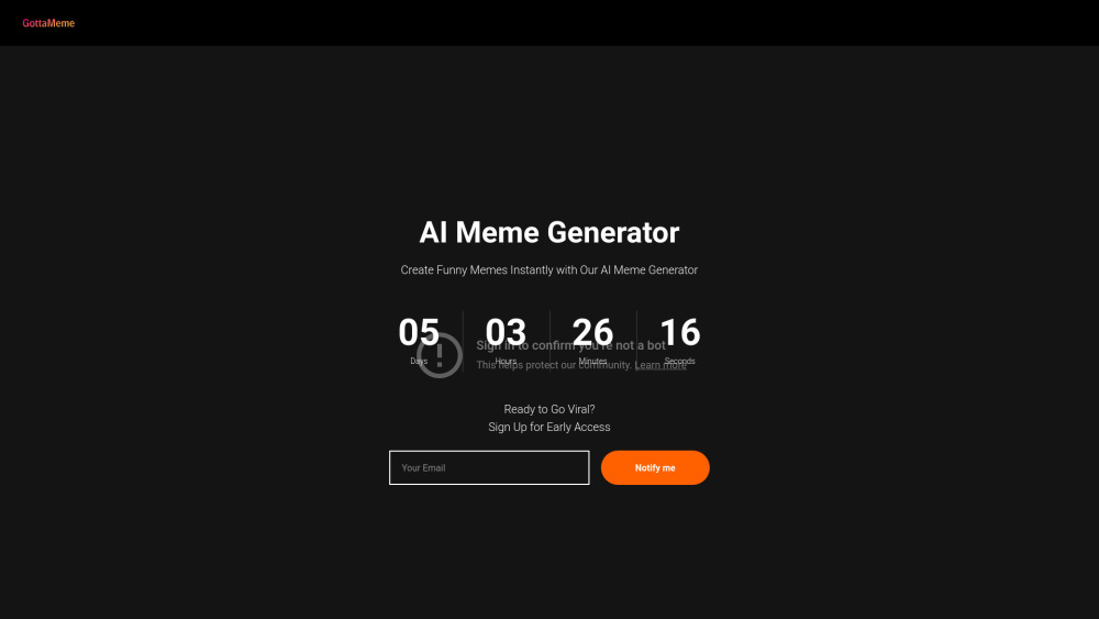 Gottameme Ai Meme Generator website screenshot