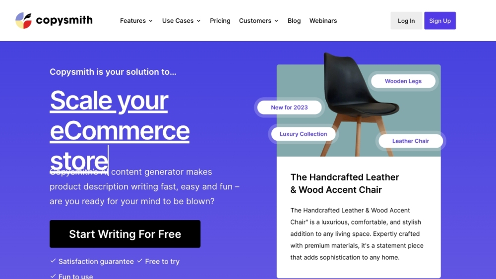 Copysmith website screenshot