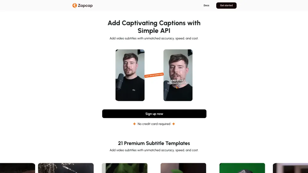 Zapcap website screenshot