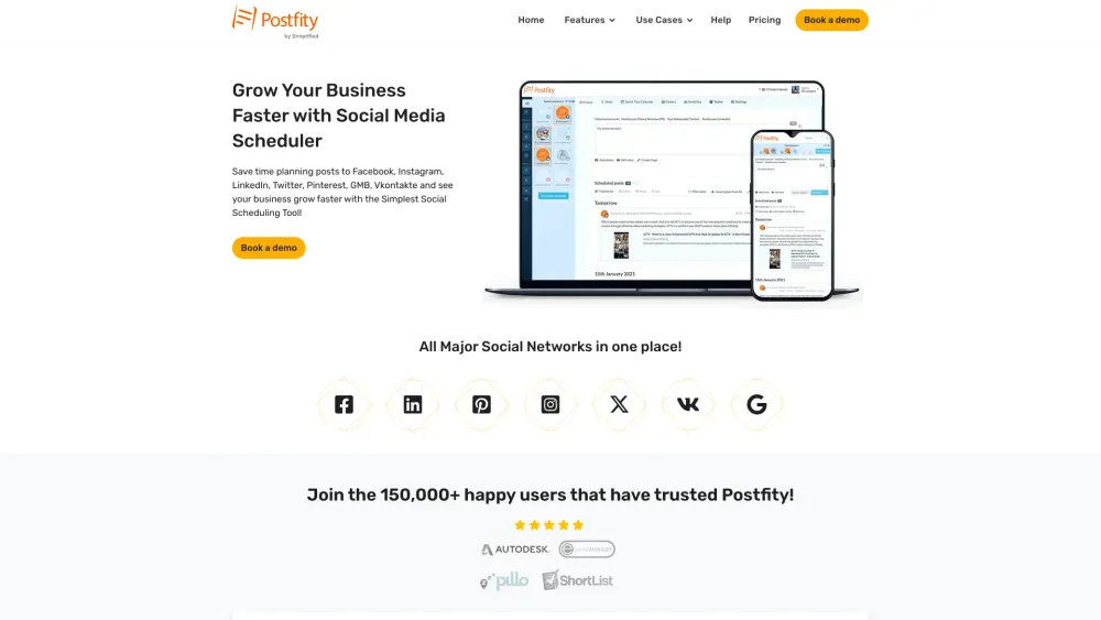 Postfity Com website screenshot