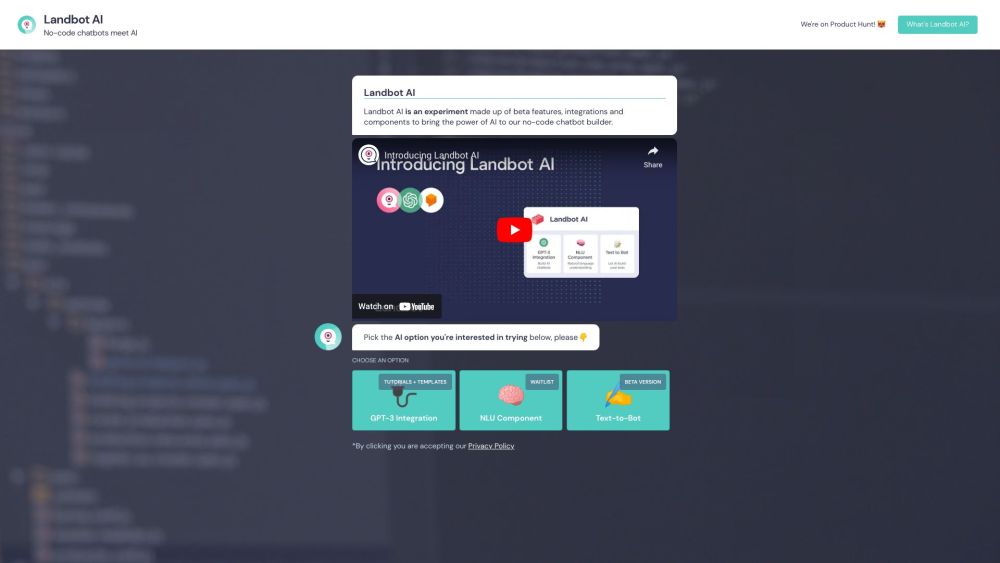 Landbot Ai website screenshot