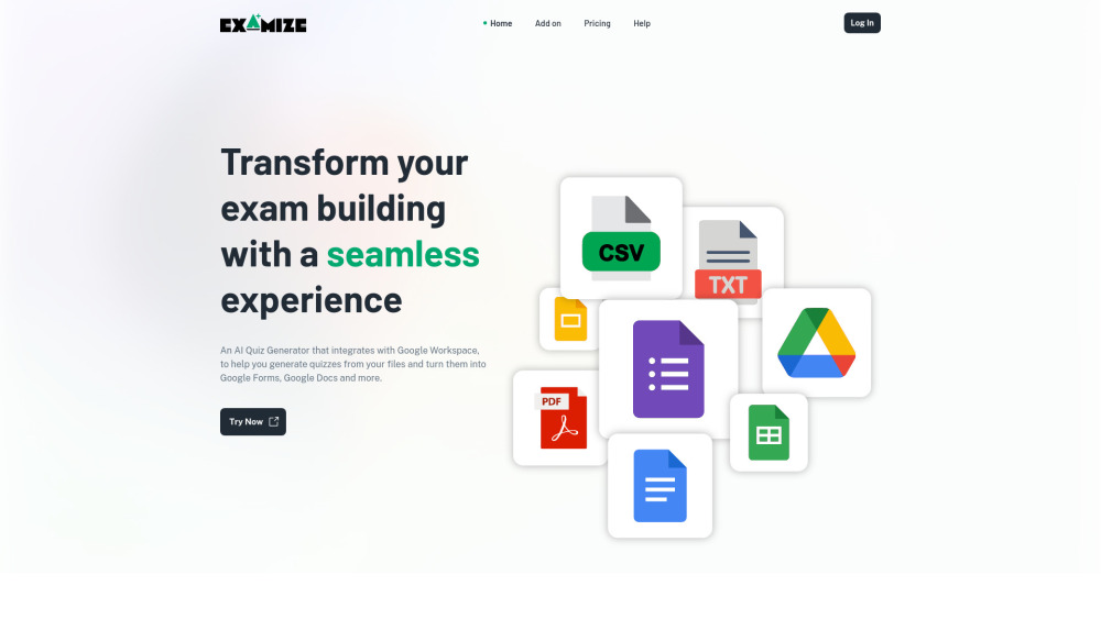 Examize website screenshot