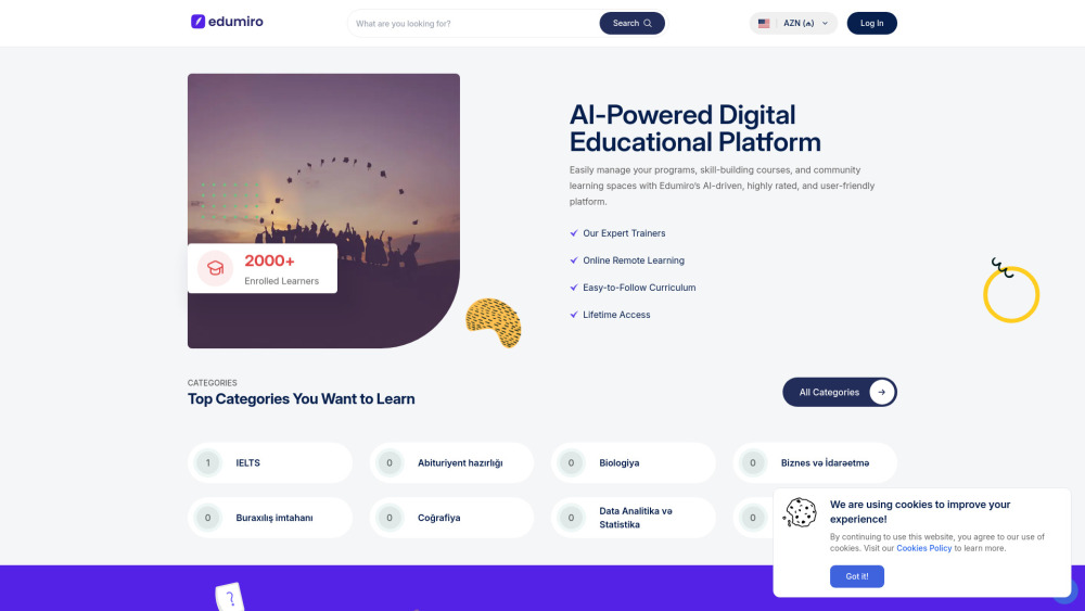Edumiro website screenshot