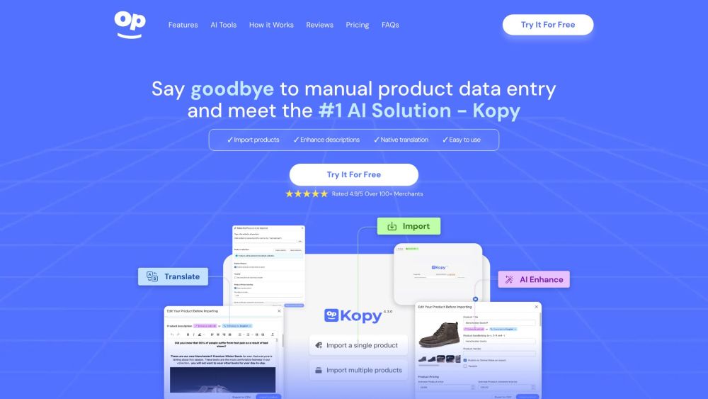 Kopy App website screenshot