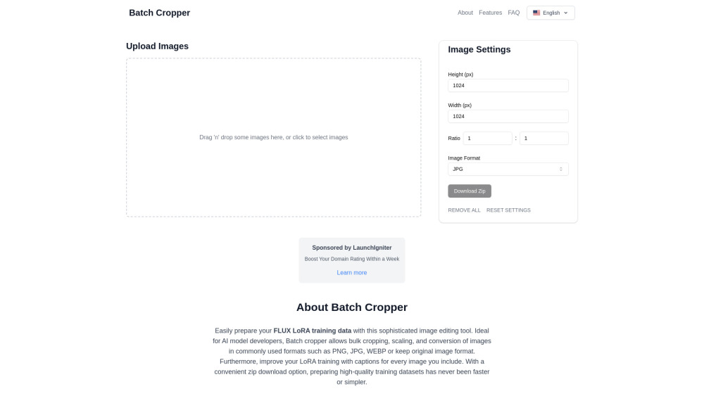 Batch Cropper website screenshot
