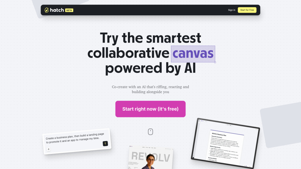 Hatch Canvas website screenshot