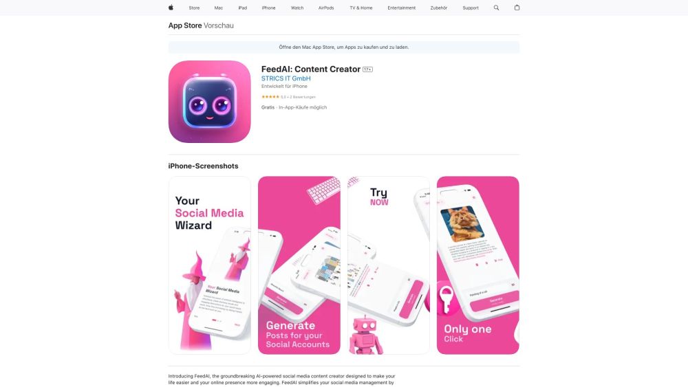 Feedai Content Creator website screenshot