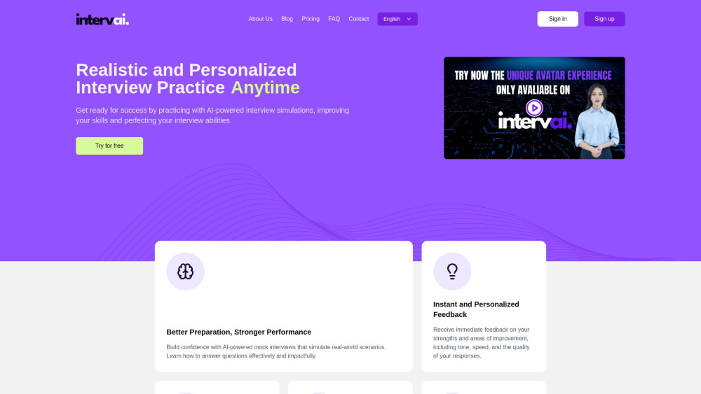 Intervai website screenshot