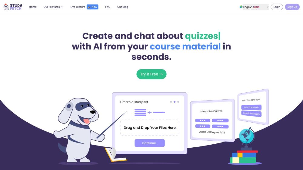Study Fetch website screenshot