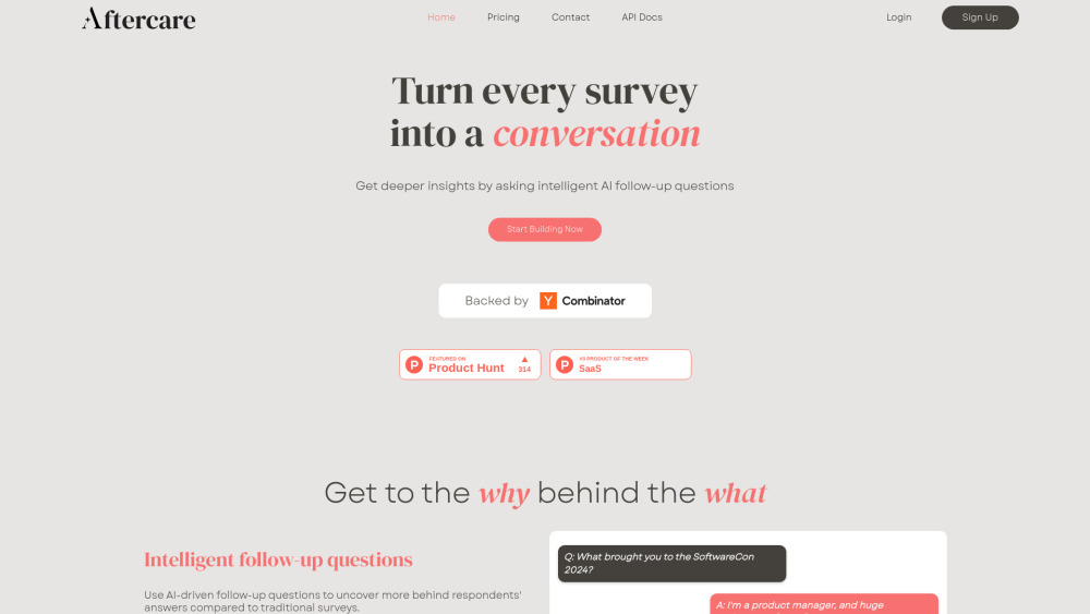 Aftercare website screenshot