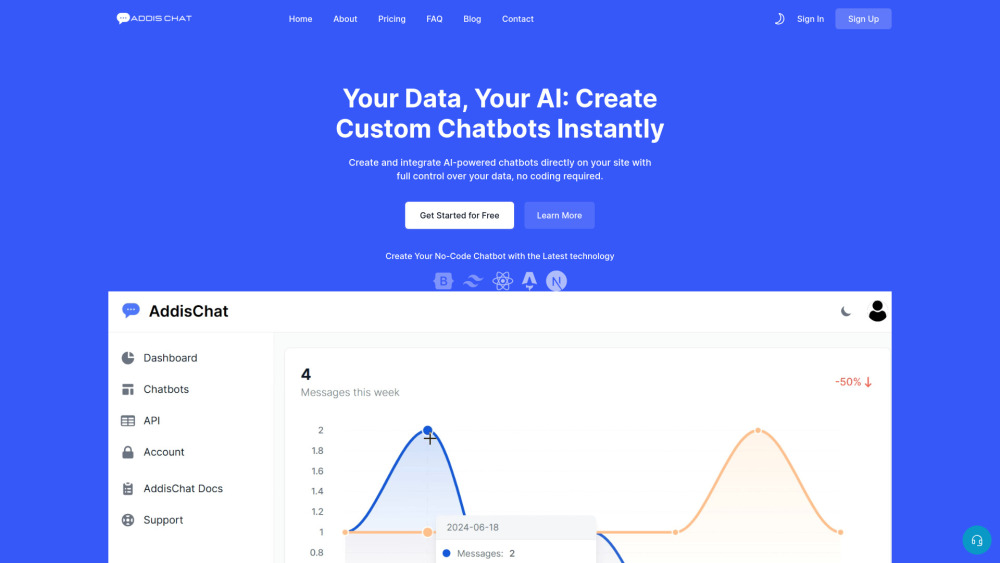Addischat website screenshot