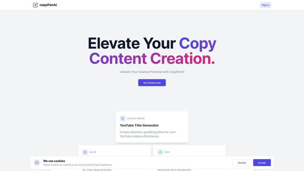 Copypenai website screenshot