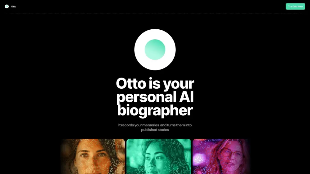 Otto Your Personal Biographer website screenshot