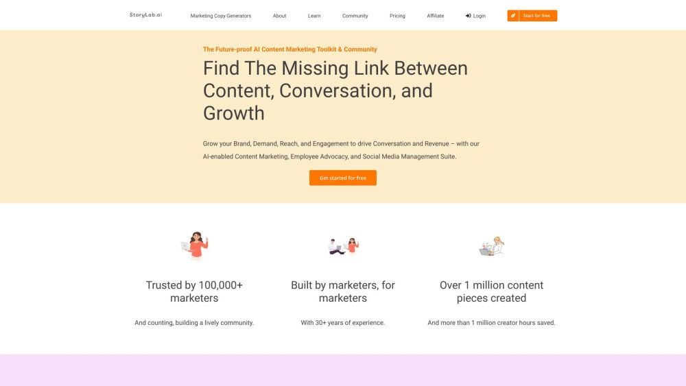 Storylab Ai website screenshot