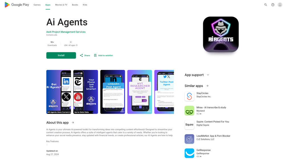 A website screenshot
