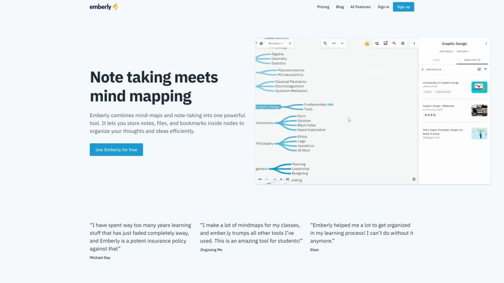 Emberly website screenshot