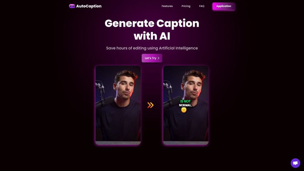 Autocaption website screenshot