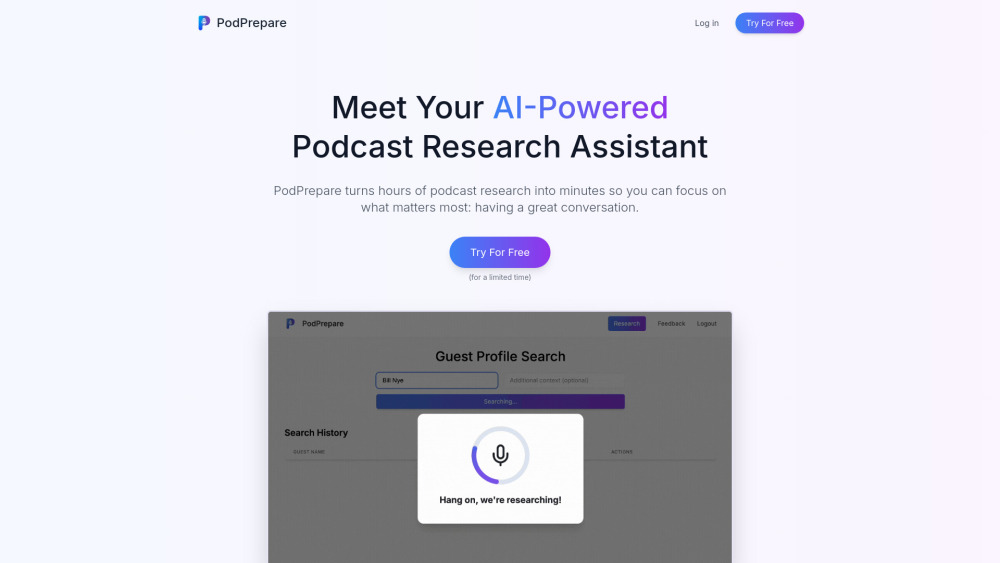 Podprepare website screenshot