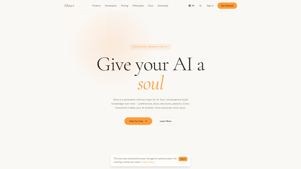 Alma By Olivares Ai website screenshot