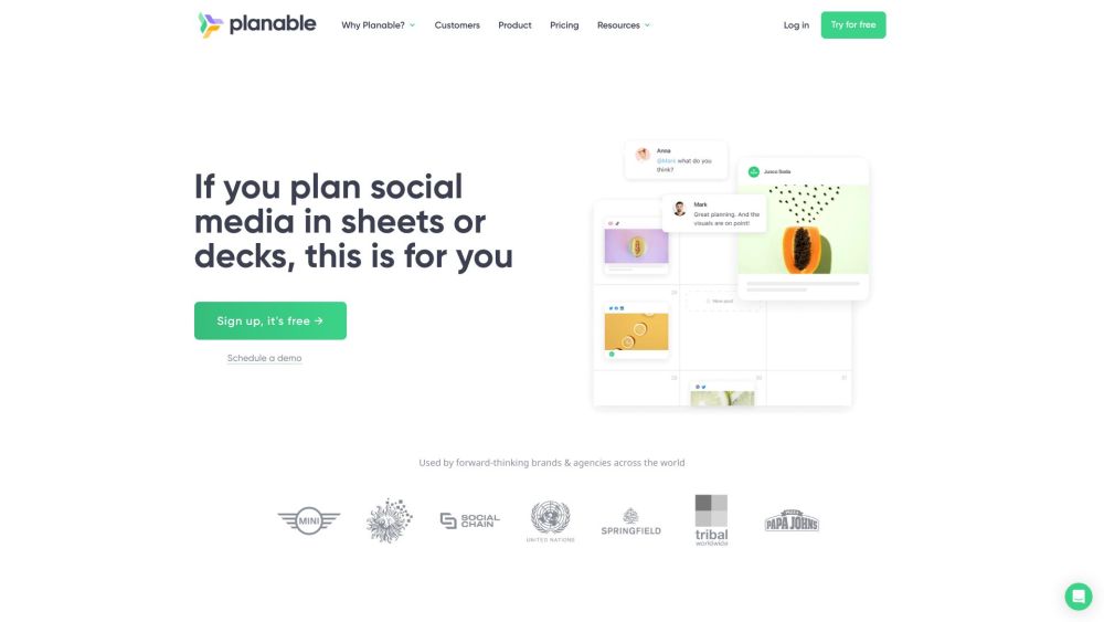Planable website screenshot