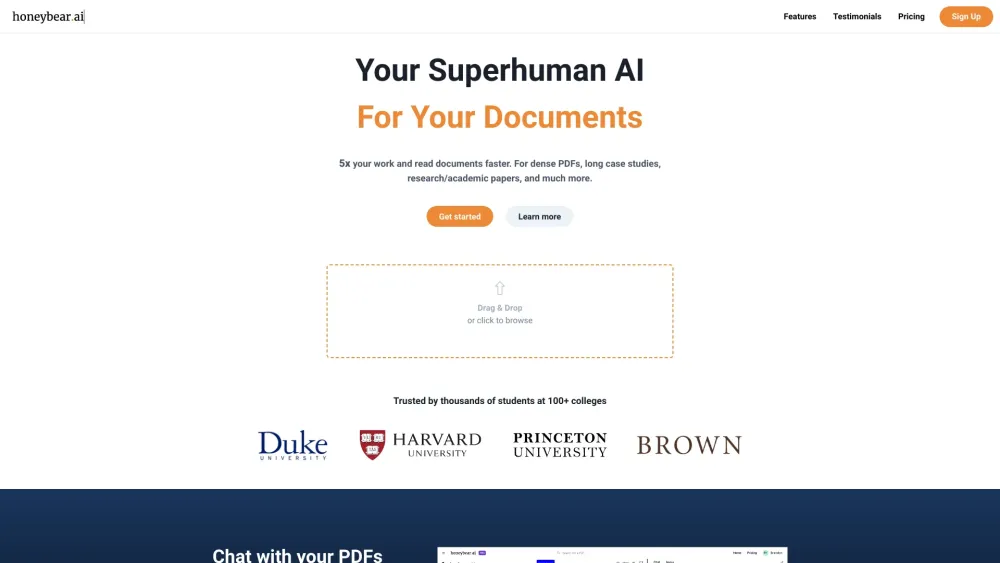 Honeybear Ai website screenshot