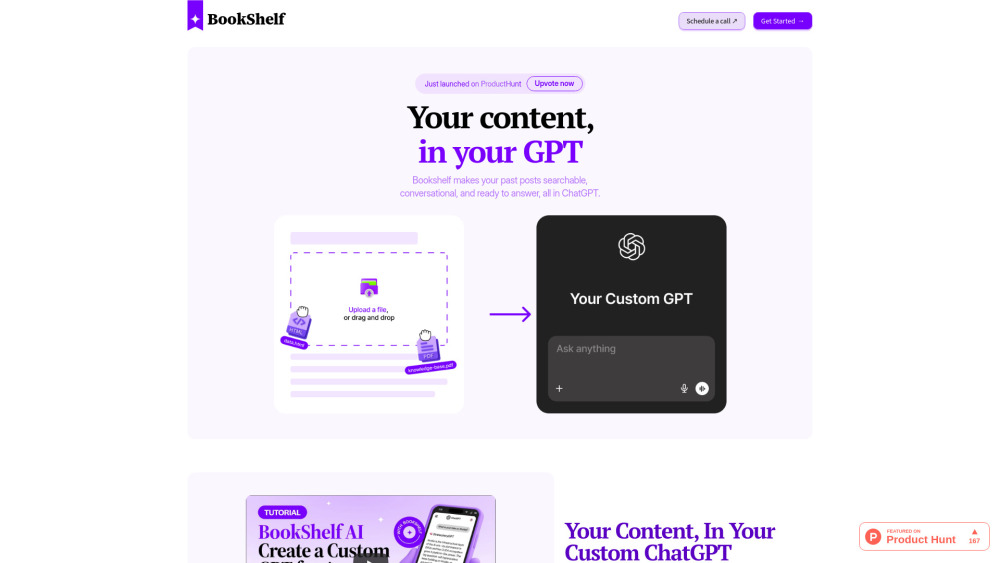 Bookshelf Turn Newsletters Into Gpts website screenshot