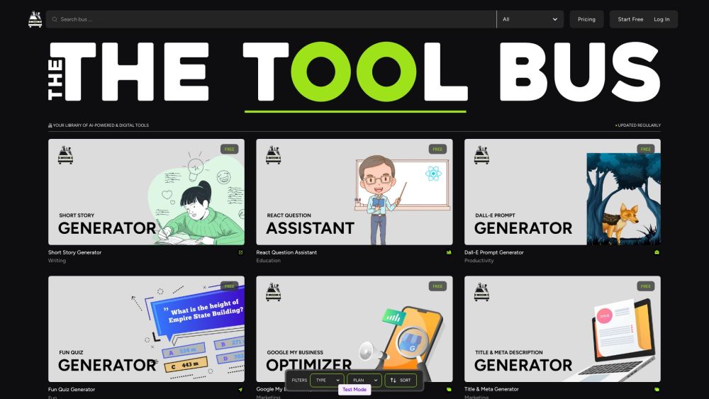 Thetoolbus Ai website screenshot