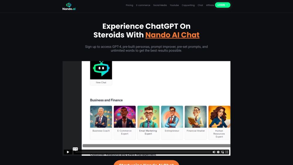Nando Ai website screenshot