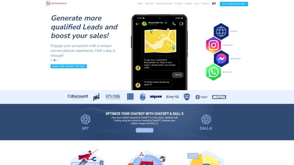 Botnation Ai website screenshot