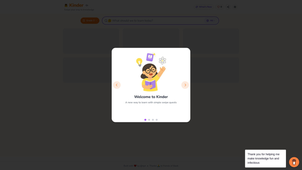 Kinder Games website screenshot