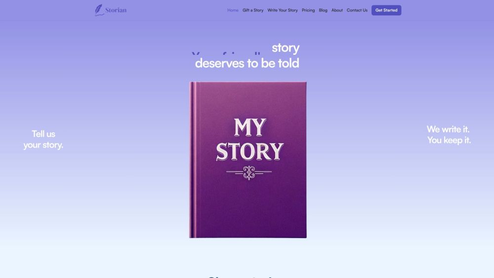Storian website screenshot