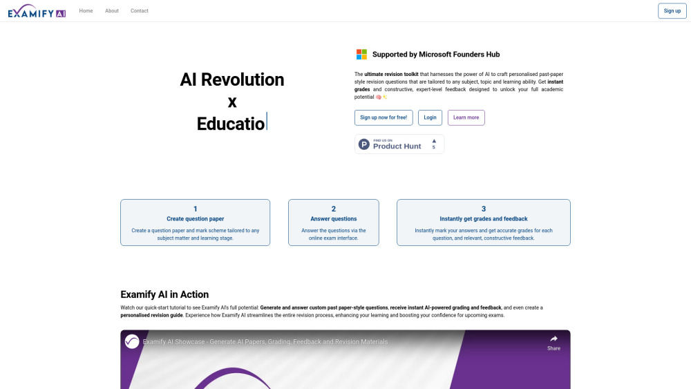 Examify Ai website screenshot
