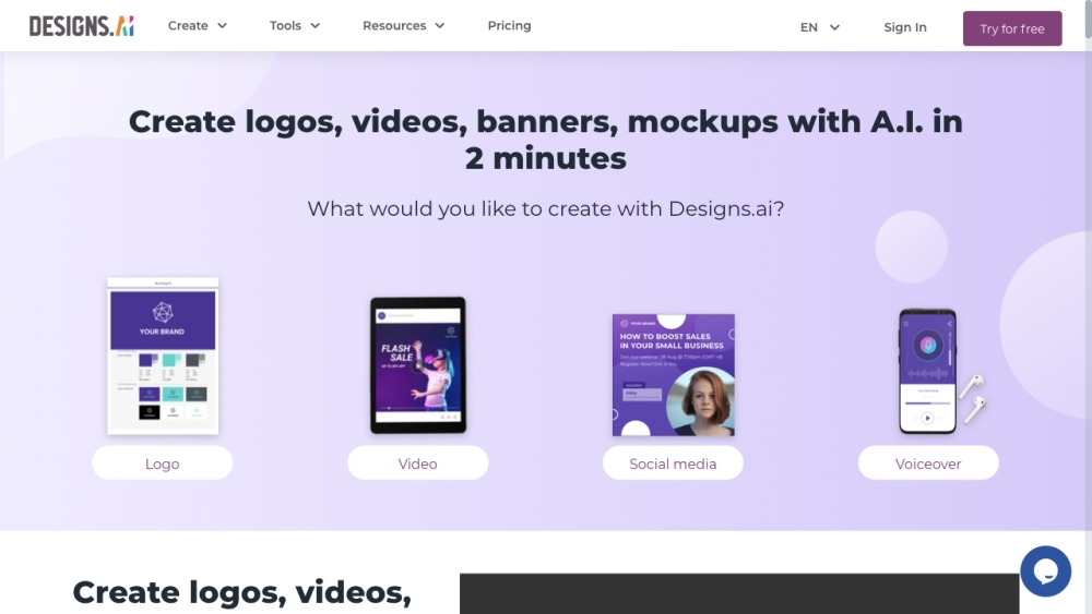Designs Ai website screenshot
