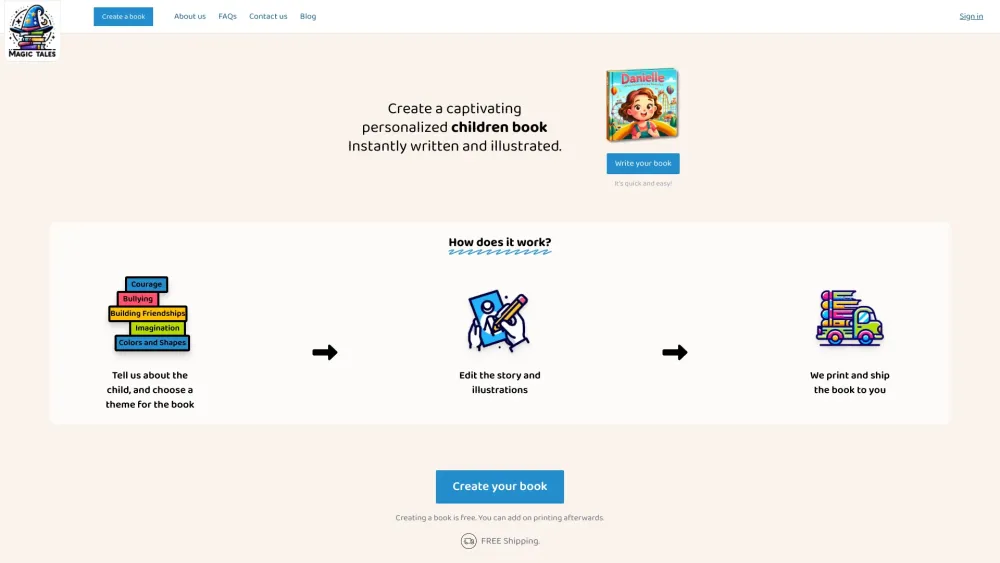 Magic Tales website screenshot