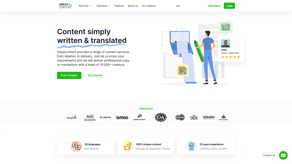 Greatcontent Com website screenshot