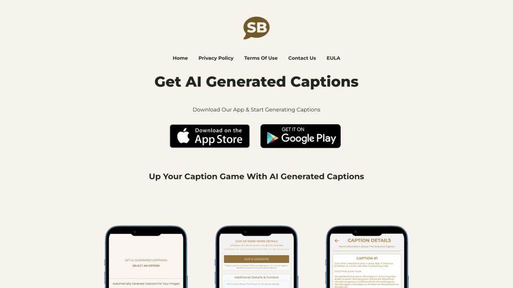 Spotbuzz Up Your Caption Game With Ai website screenshot