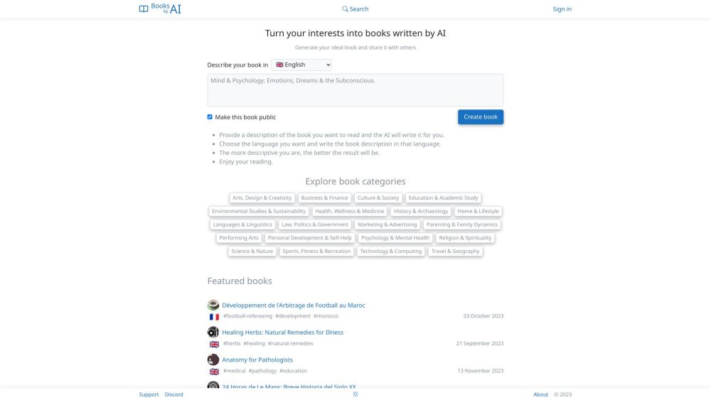 Books By Ai website screenshot