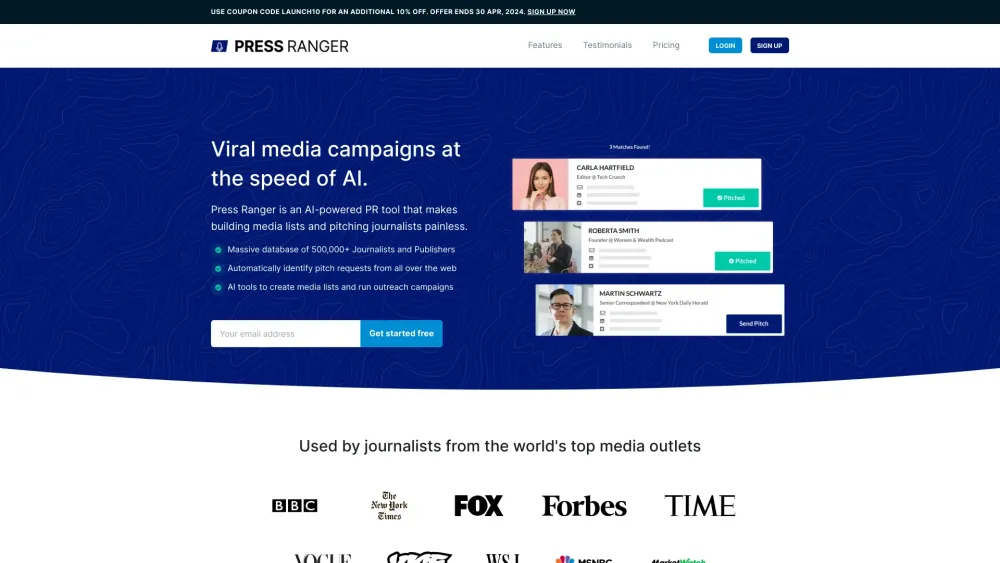 Press Ranger website screenshot