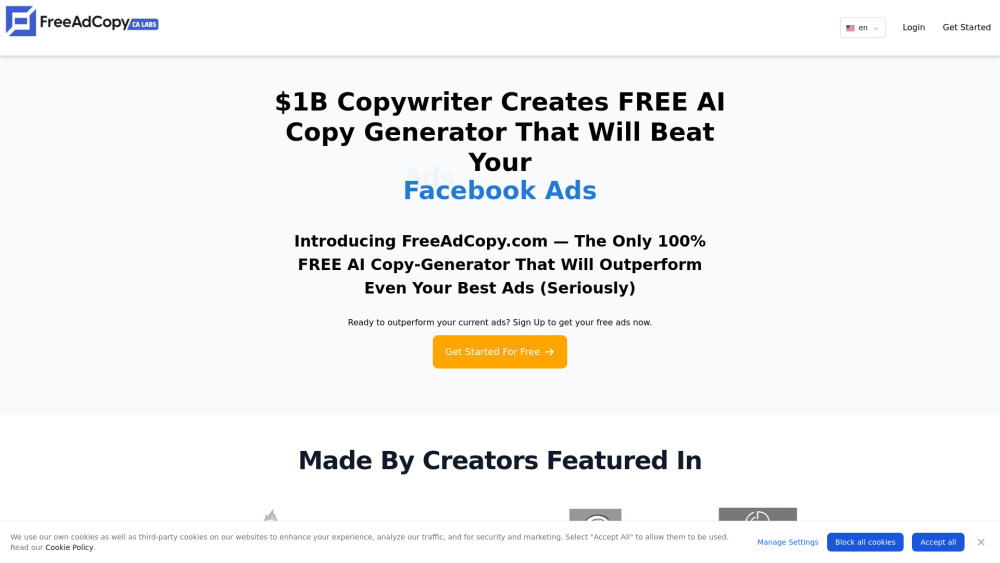 Freeadcopy Com website screenshot