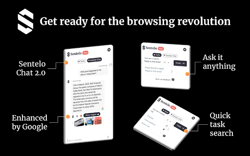Sentelo Extension website screenshot